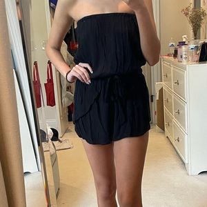 Black tie belt romper NWT